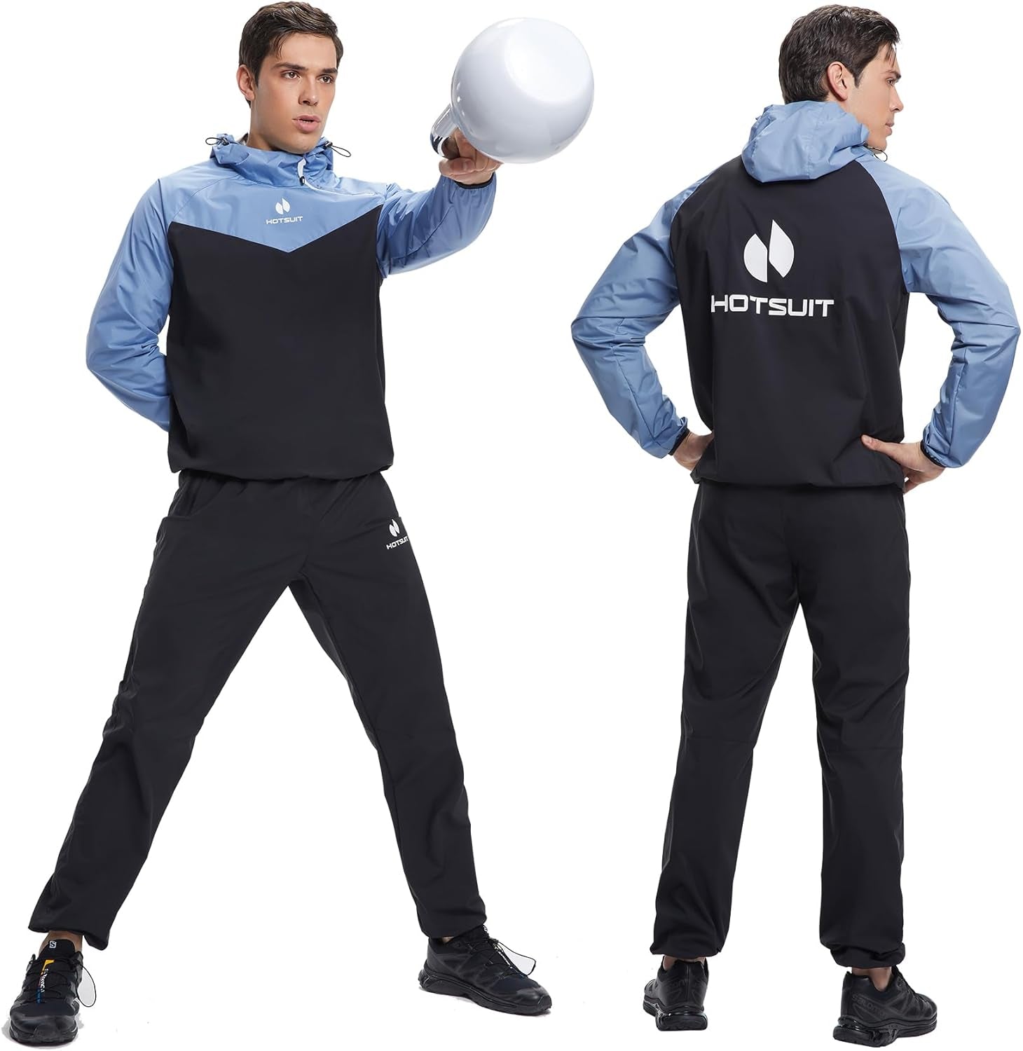 HOTSUIT Sauna Suit for Men Sweat Sauna Jacket Pant Gym Workout Sweat Suits