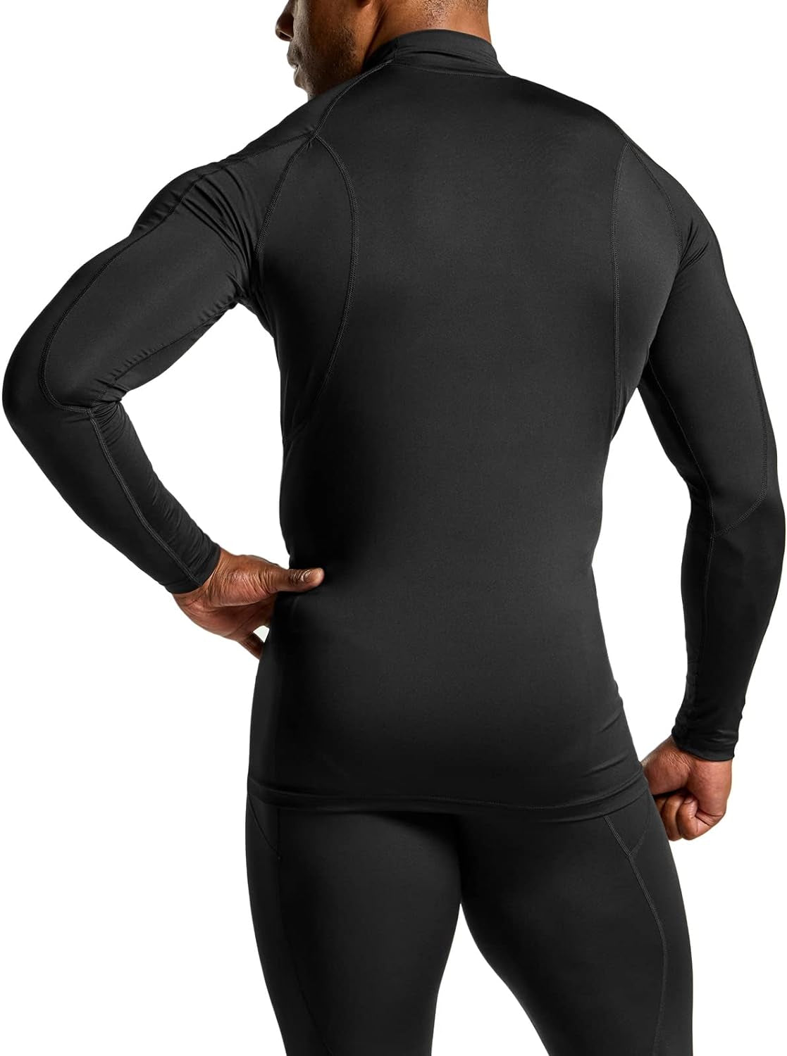 TSLA Men'S UPF 50+ Mock Long Sleeve Compression Shirts, Athletic Workout Shirt, Base Layer for Water Sports