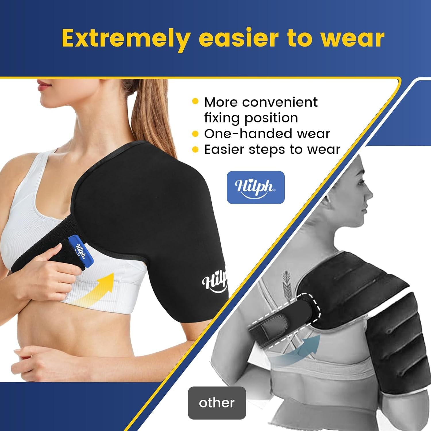 Ultimate Shoulder Ice Pack Wrap - Double-Layer Gel Cold Therapy with Compression for Rotator Cuff Relief - Easy Wear & Flexible Fit for Men & Women - Medium Size
