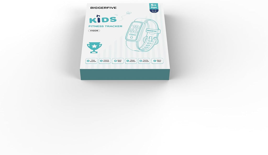 BIGGERFIVE Vigor Kids Fitness Tracker for Girls & Boys Ages 5-15, Kids Watch with IP68 Waterproof, Pedometer, Activity Tracker with Heart Rate & Sleep Monitor, Calorie & Step Counter Watch