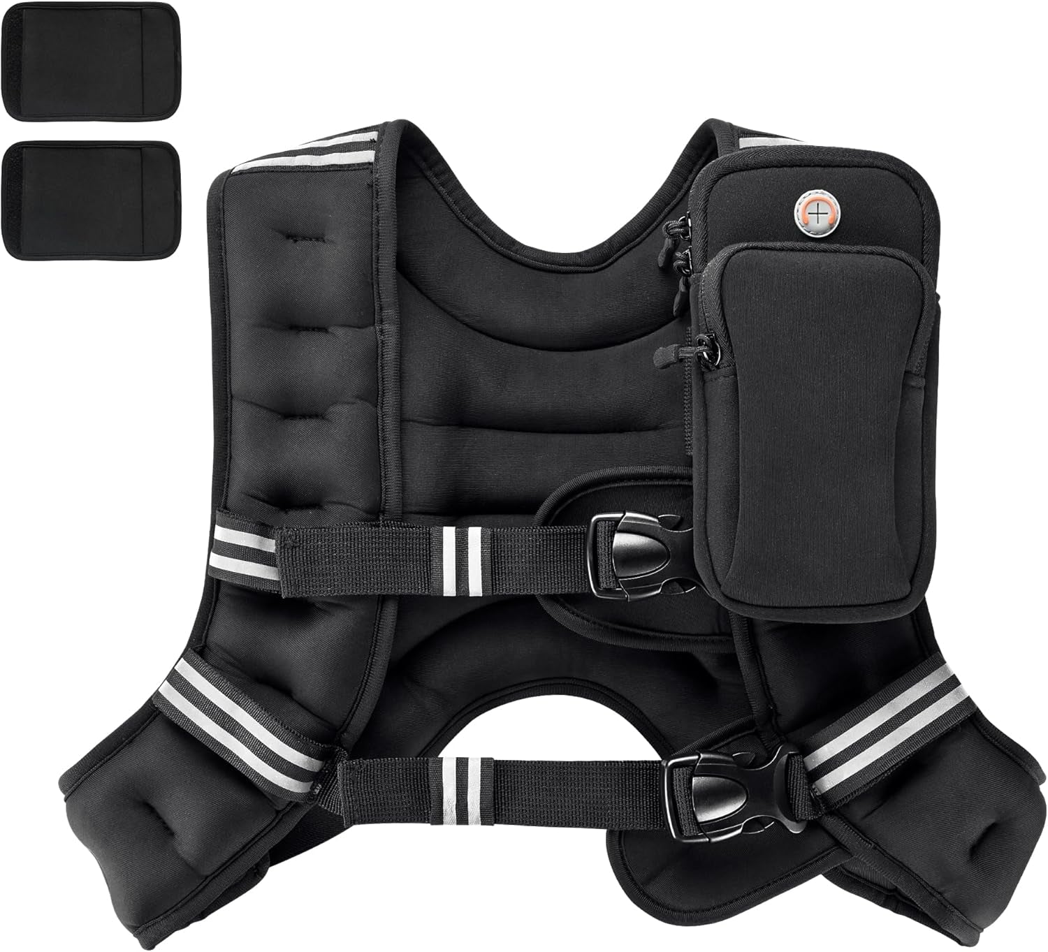 PACEARTH Weighted Vest,4Lb/6Lb/10Lb/12Lb/16Lb/20Lb/25Lb/30Lb Weight Vest with Reflective Stripe, Body Weight Vests Adjustable for Men, Women Workout, Strength Training, Running, Walking, Jogging
