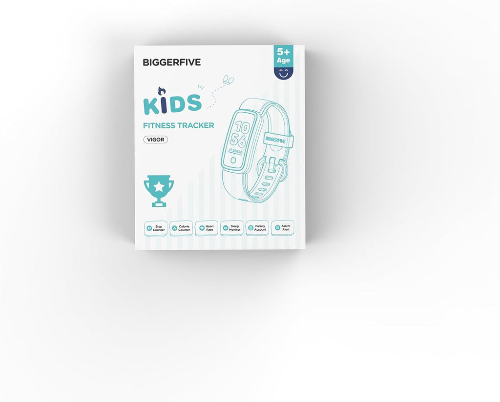 BIGGERFIVE Vigor Kids Fitness Tracker for Girls & Boys Ages 5-15, Kids Watch with IP68 Waterproof, Pedometer, Activity Tracker with Heart Rate & Sleep Monitor, Calorie & Step Counter Watch