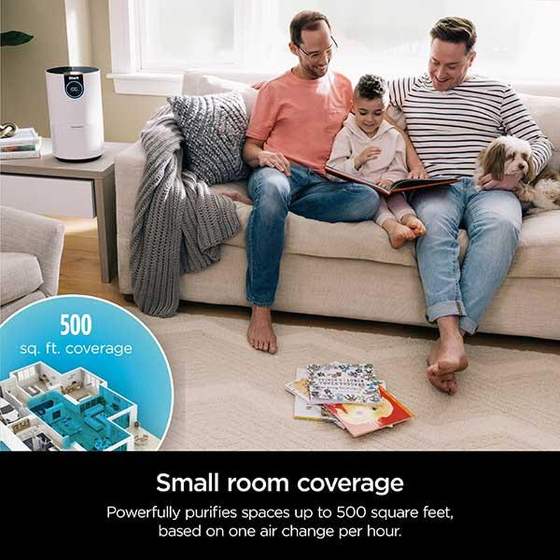 Shark HP102 Air Purifier with True HEPA Filter, 100M³ Capacity, Digital Display, Compact Design, Pure Air Microforce Technology, Clean Sense IQ, Allergen Relief