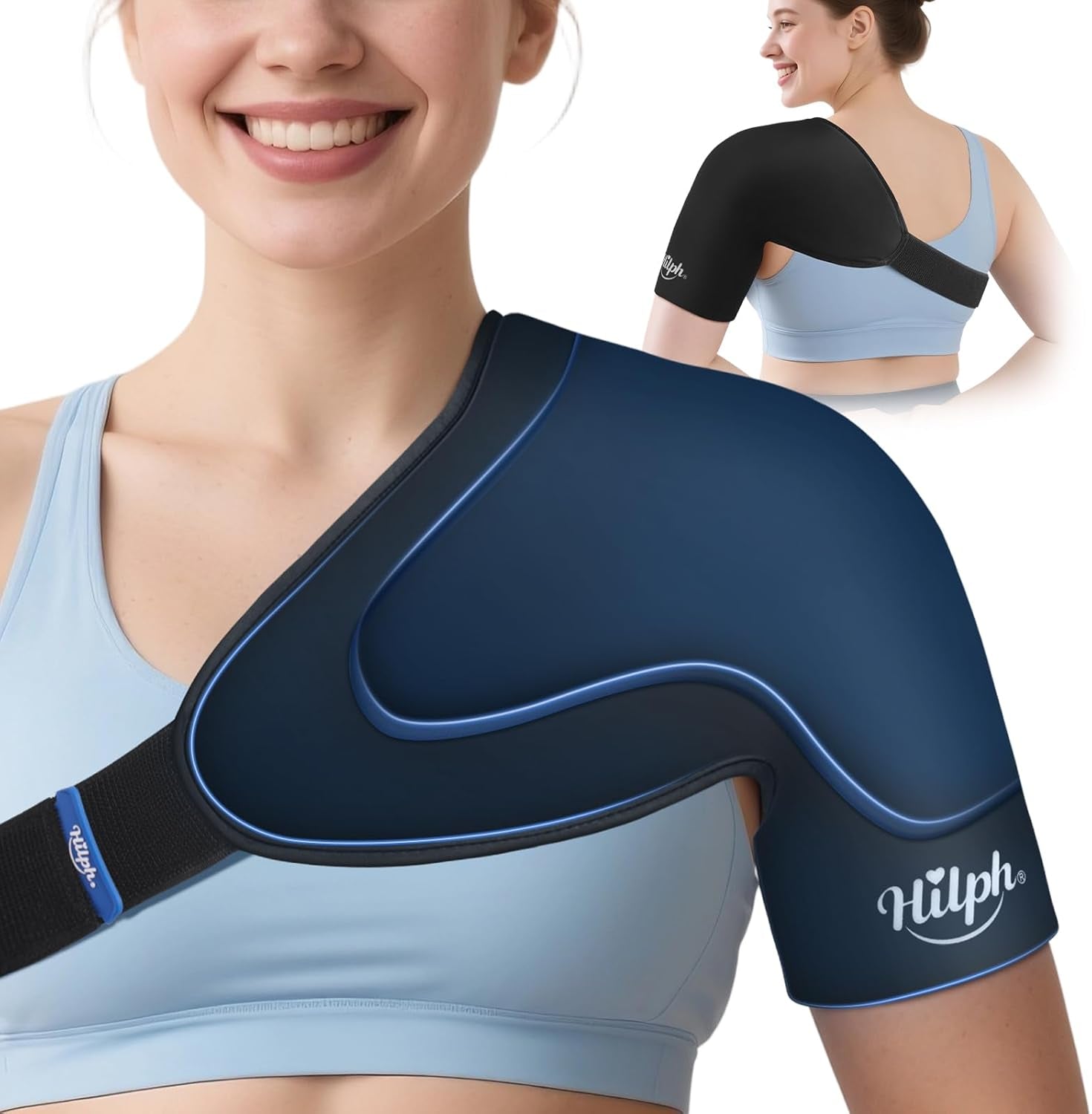 Ultimate Shoulder Ice Pack Wrap - Double-Layer Gel Cold Therapy with Compression for Rotator Cuff Relief - Easy Wear & Flexible Fit for Men & Women - Medium Size