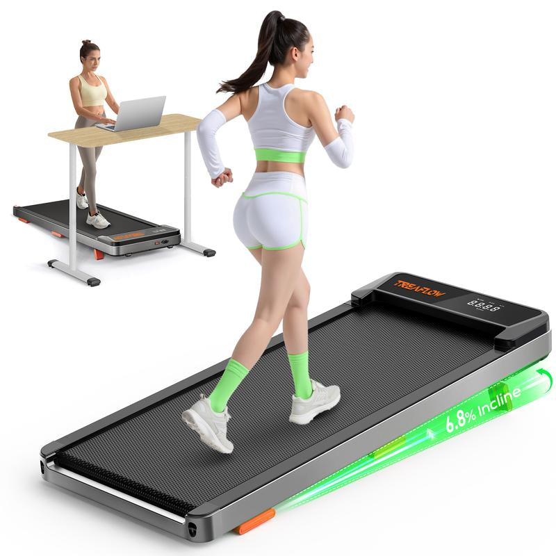 JC Walking Pad, 2.5HP Portable Treadmill with Incline under Desk Treadmill, Dealsforyoudays for Home Office with 265 Lbs Capacity,Remote Control, Led Display