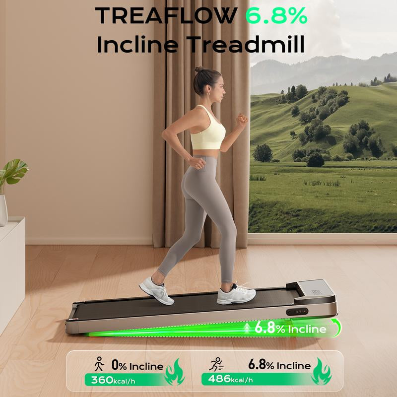 JC Walking Pad, 2.5HP Portable Treadmill with Incline under Desk Treadmill, Dealsforyoudays for Home Office with 265 Lbs Capacity,Remote Control, Led Display
