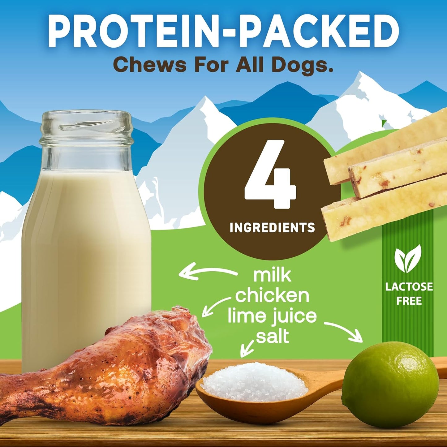 Peanut Butter Flavor Gold Yak Chews for Large Dogs (1 lb to 5lb Bags)