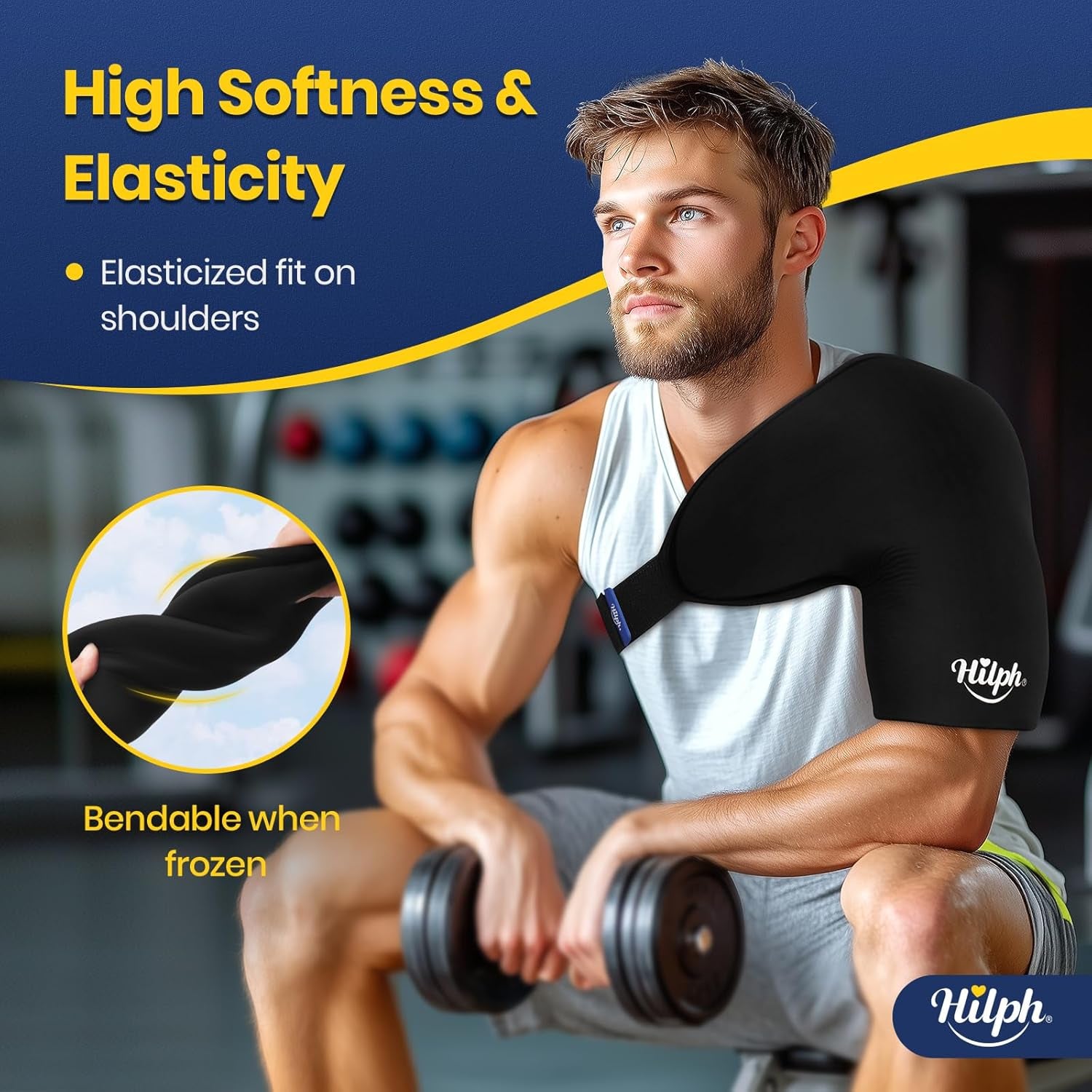 Ultimate Shoulder Ice Pack Wrap - Double-Layer Gel Cold Therapy with Compression for Rotator Cuff Relief - Easy Wear & Flexible Fit for Men & Women - Medium Size