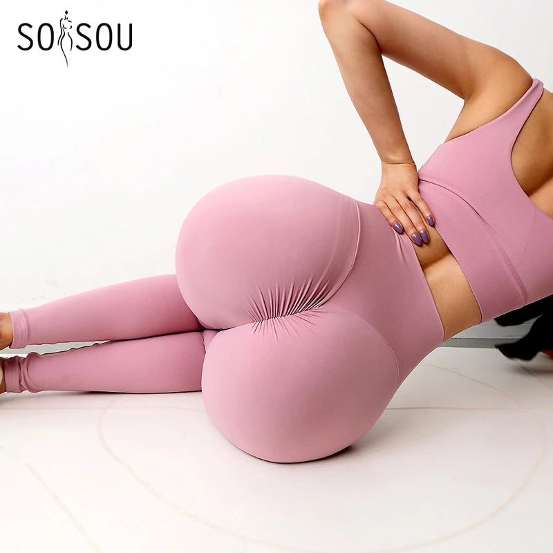 High Waist Nylon Yoga Pants for Women - Fitness Leggings with Hip Push-Up Design - 2 Stylish Types