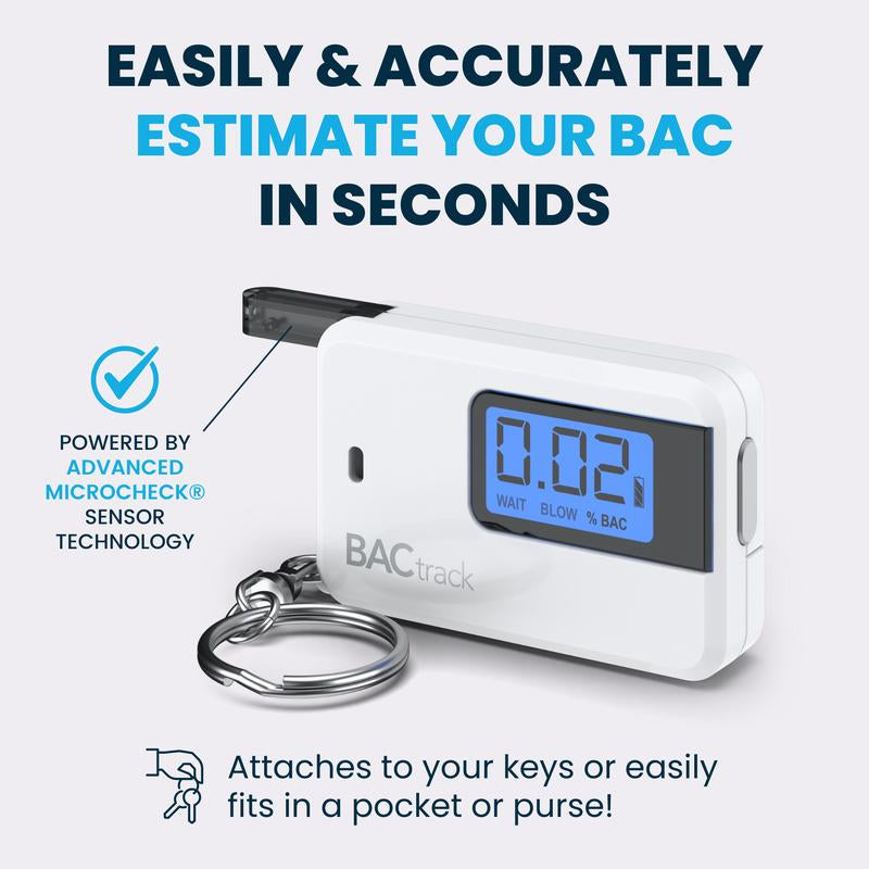 Bactrack Go Keychain Breathalyzer | Ultra-Portable Pocket Keyring Alcohol Tester for Personal Use | BAC Reader