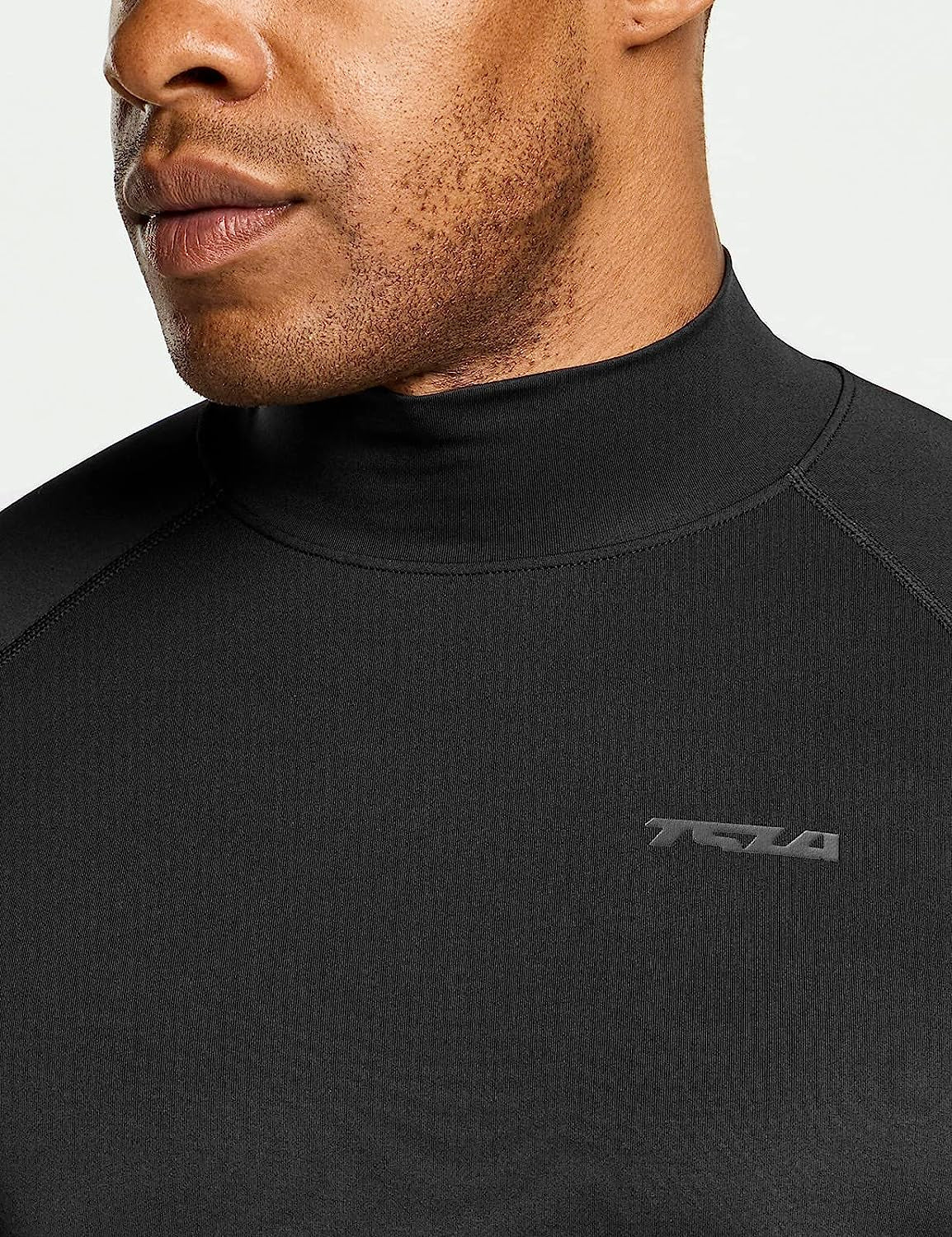 TSLA Men'S UPF 50+ Mock Long Sleeve Compression Shirts, Athletic Workout Shirt, Base Layer for Water Sports