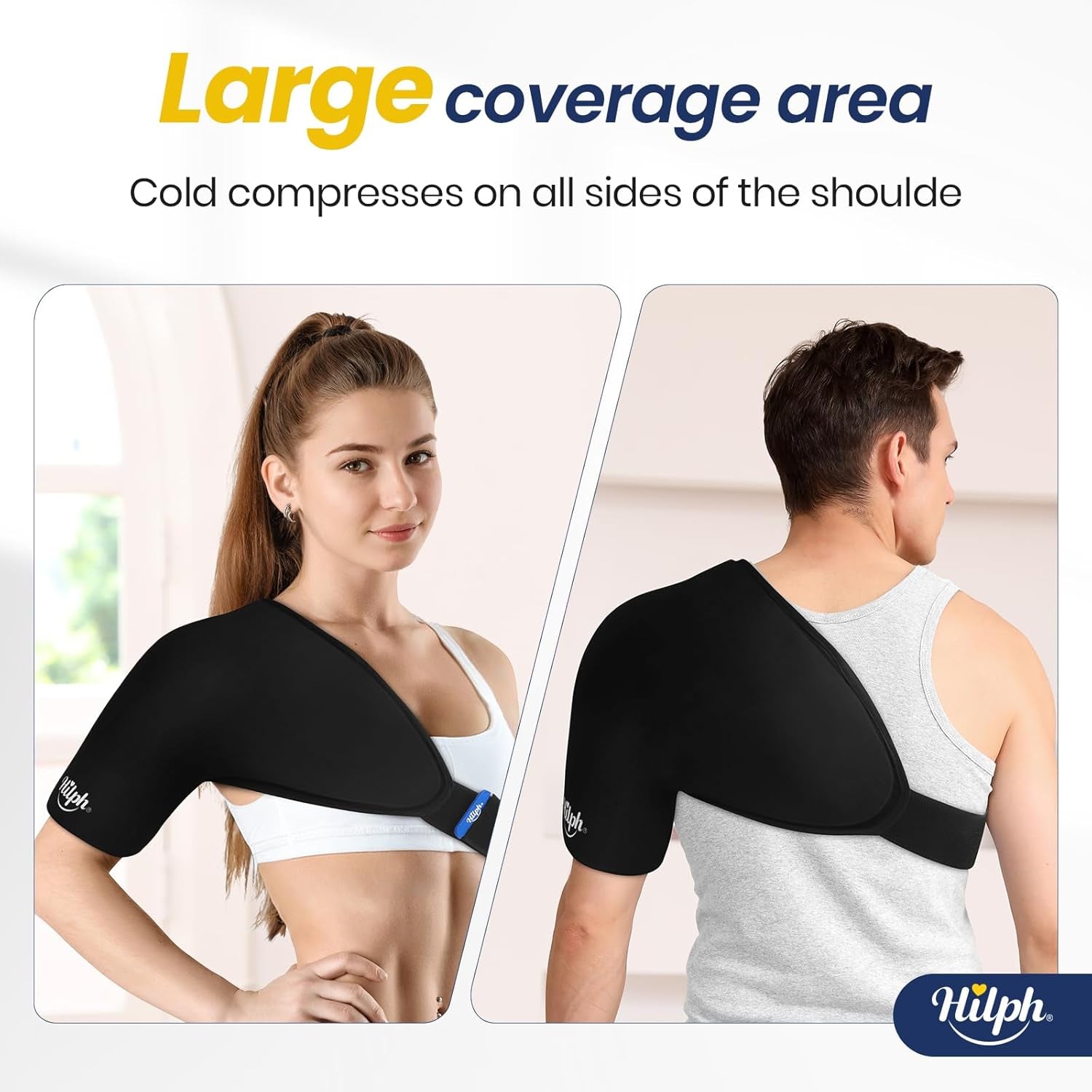 Ultimate Shoulder Ice Pack Wrap - Double-Layer Gel Cold Therapy with Compression for Rotator Cuff Relief - Easy Wear & Flexible Fit for Men & Women - Medium Size
