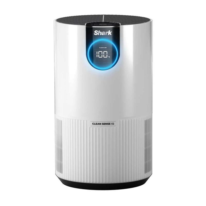 Shark HP102 Air Purifier with True HEPA Filter, 100M³ Capacity, Digital Display, Compact Design, Pure Air Microforce Technology, Clean Sense IQ, Allergen Relief