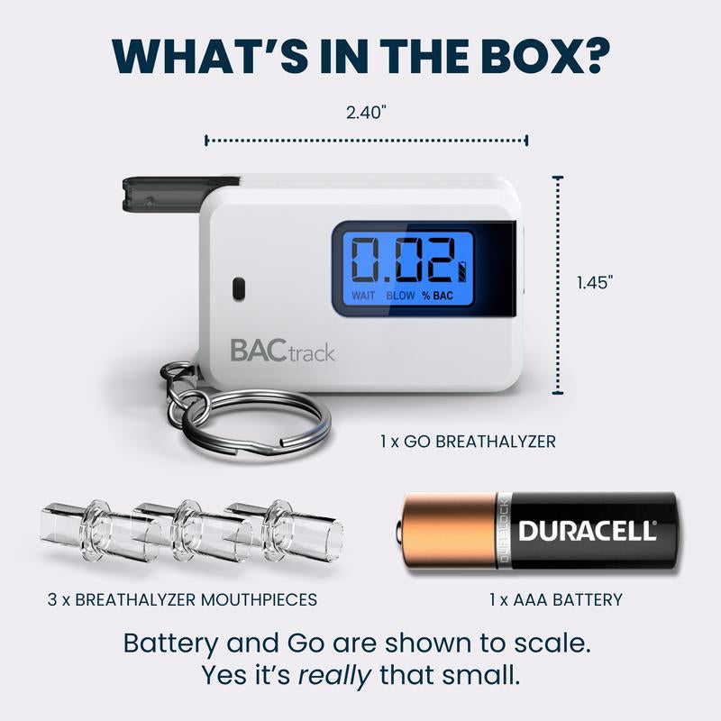 Bactrack Go Keychain Breathalyzer | Ultra-Portable Pocket Keyring Alcohol Tester for Personal Use | BAC Reader