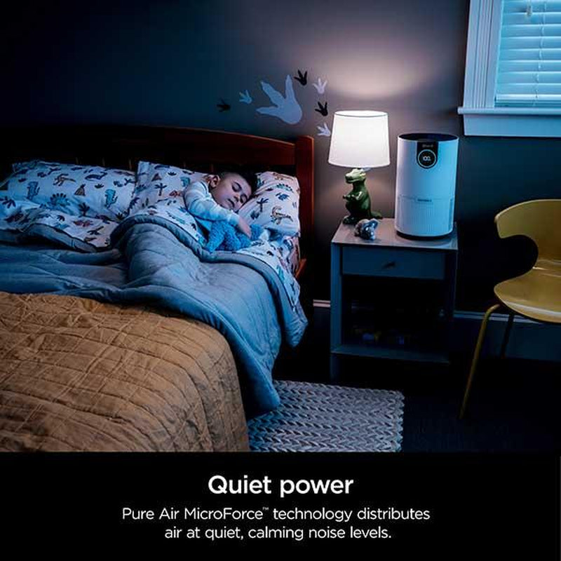 Shark HP102 Air Purifier with True HEPA Filter, 100M³ Capacity, Digital Display, Compact Design, Pure Air Microforce Technology, Clean Sense IQ, Allergen Relief