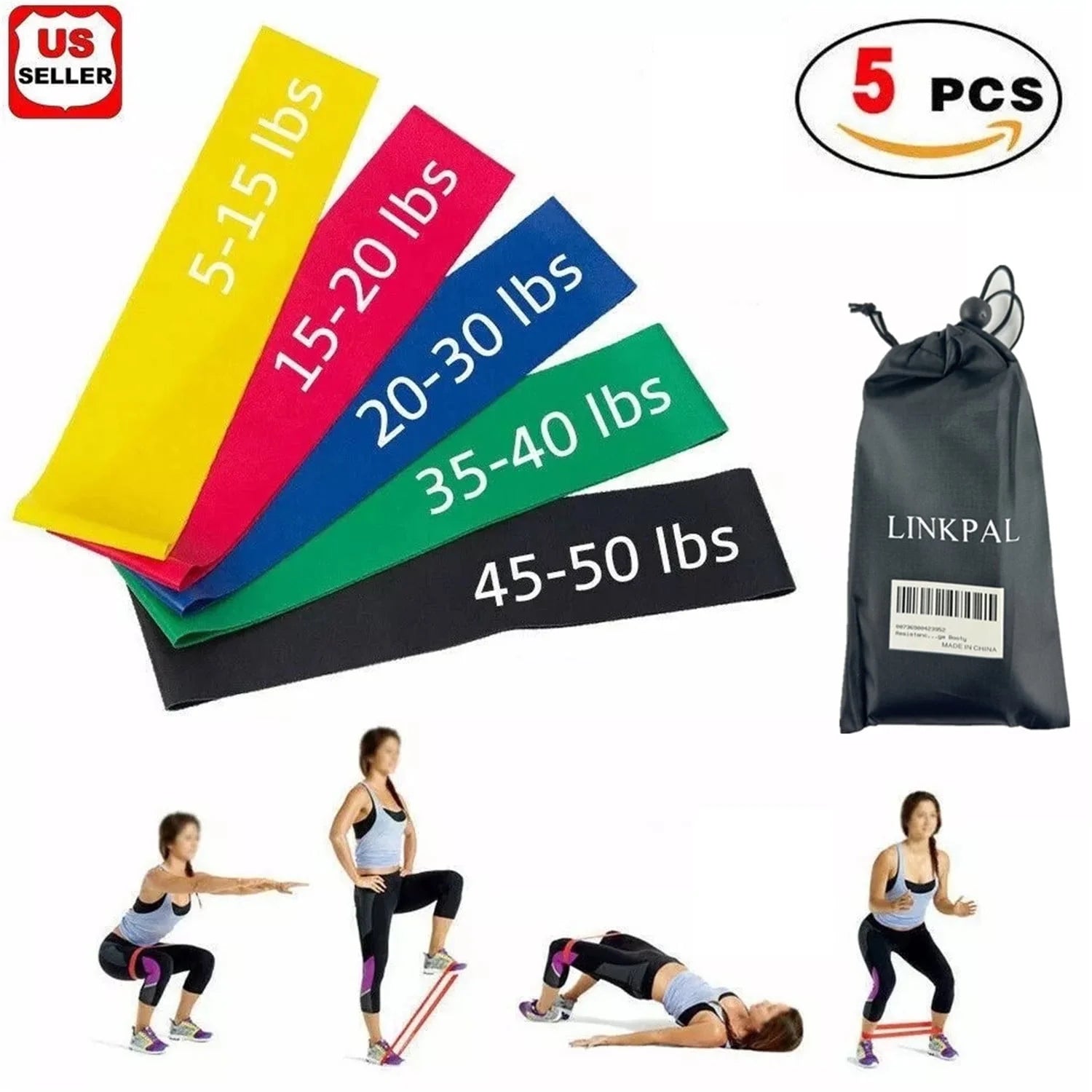 Eco-Friendly 5-Piece Yoga Booty Band Set - Elevate Your Workout!