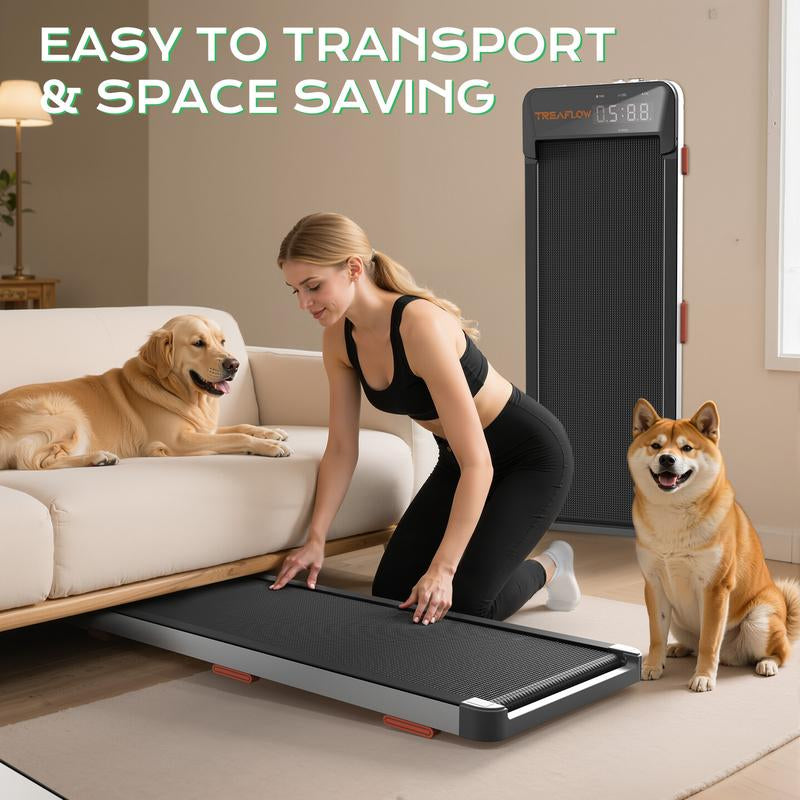 JC Walking Pad, 2.5HP Portable Treadmill with Incline under Desk Treadmill, Dealsforyoudays for Home Office with 265 Lbs Capacity,Remote Control, Led Display