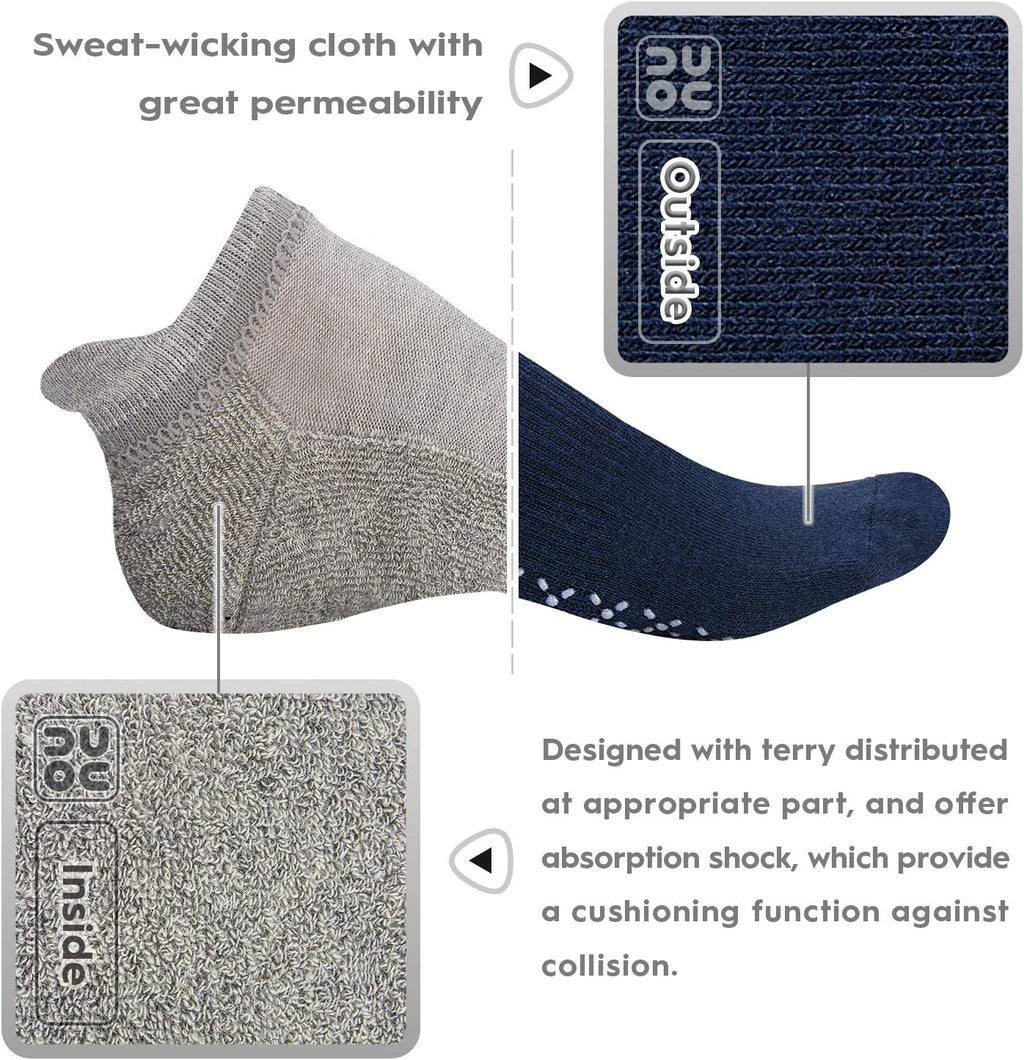 Unenow Unisex Non Slip Grip Socks with Cushion for Yoga Pilates Barre Home & Hospital