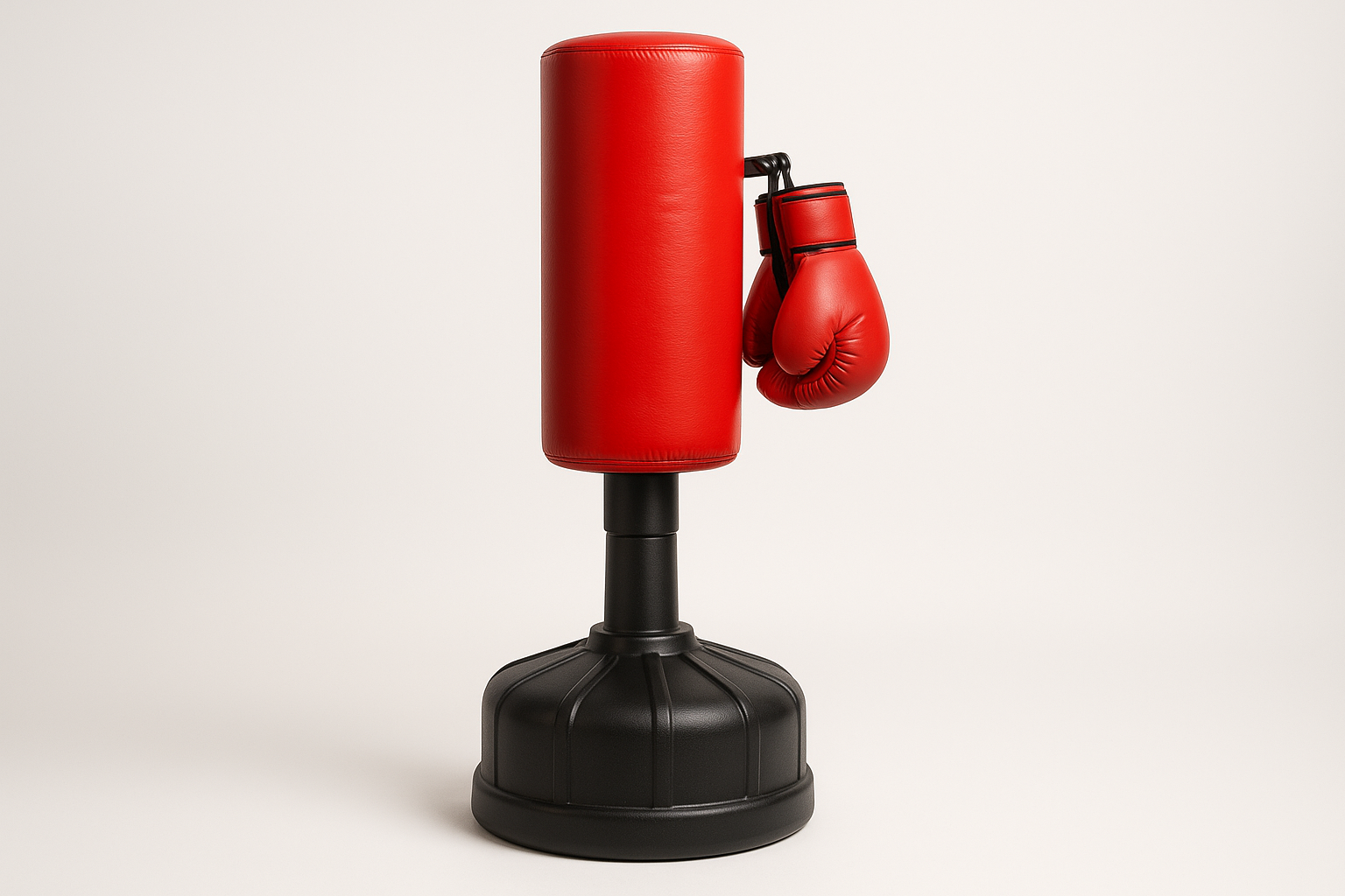 Freestanding Heavy Punching Bag Set with Gloves, Red